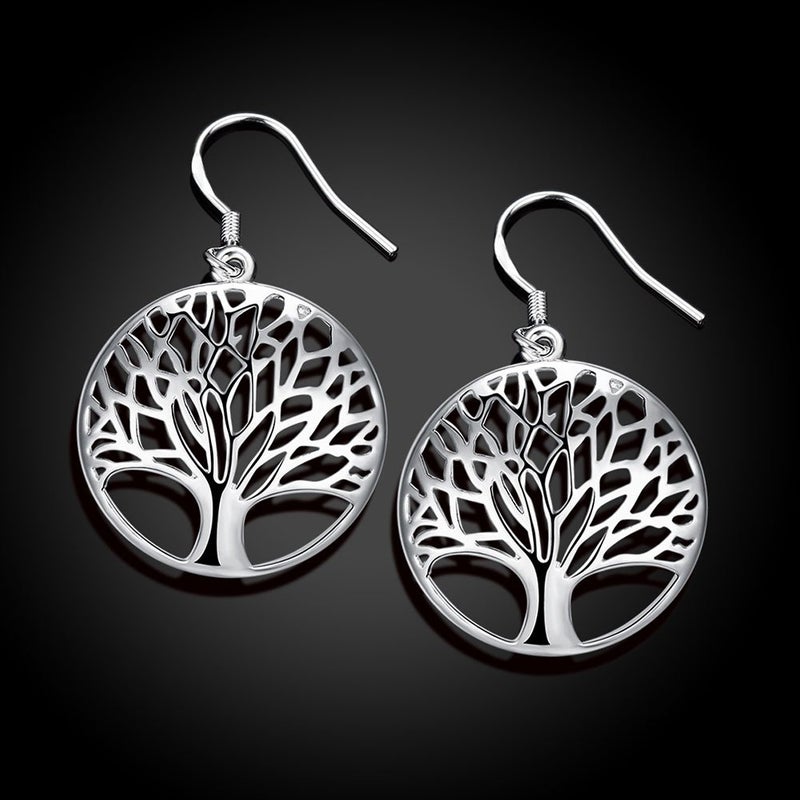 AMBESTEE Tree of Life Earrings,Fashion Jewelry Sterling Silver Plated Tree Pendants Drop Dangle Earrings Dangles - Image 5